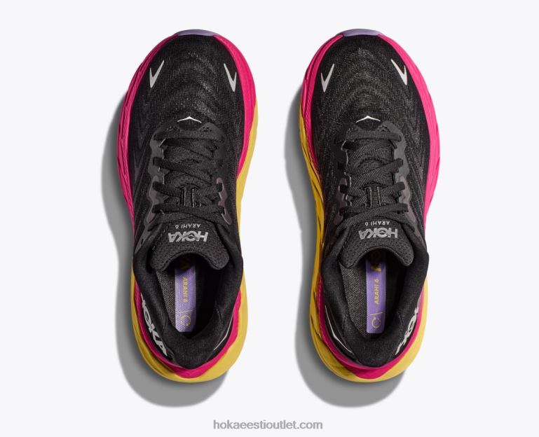 naised Hoka arahi 6 6ZBF686 must valge