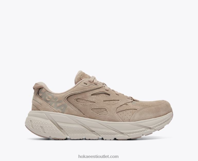 naised Hoka clifton l seemisnahk 6ZBF75 lihtsalt taupe/pimsskivi