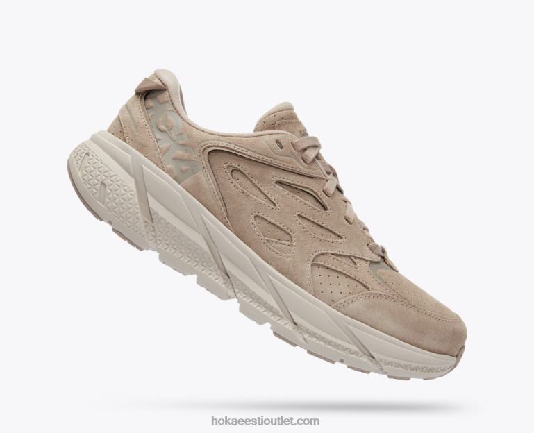 naised Hoka clifton l seemisnahk 6ZBF75 lihtsalt taupe/pimsskivi